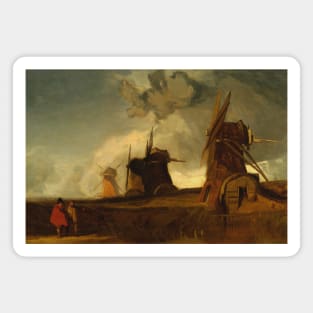 Drainage Mills in the Fens, Croyland, Lincolnshire by John Sell Cotman Magnet